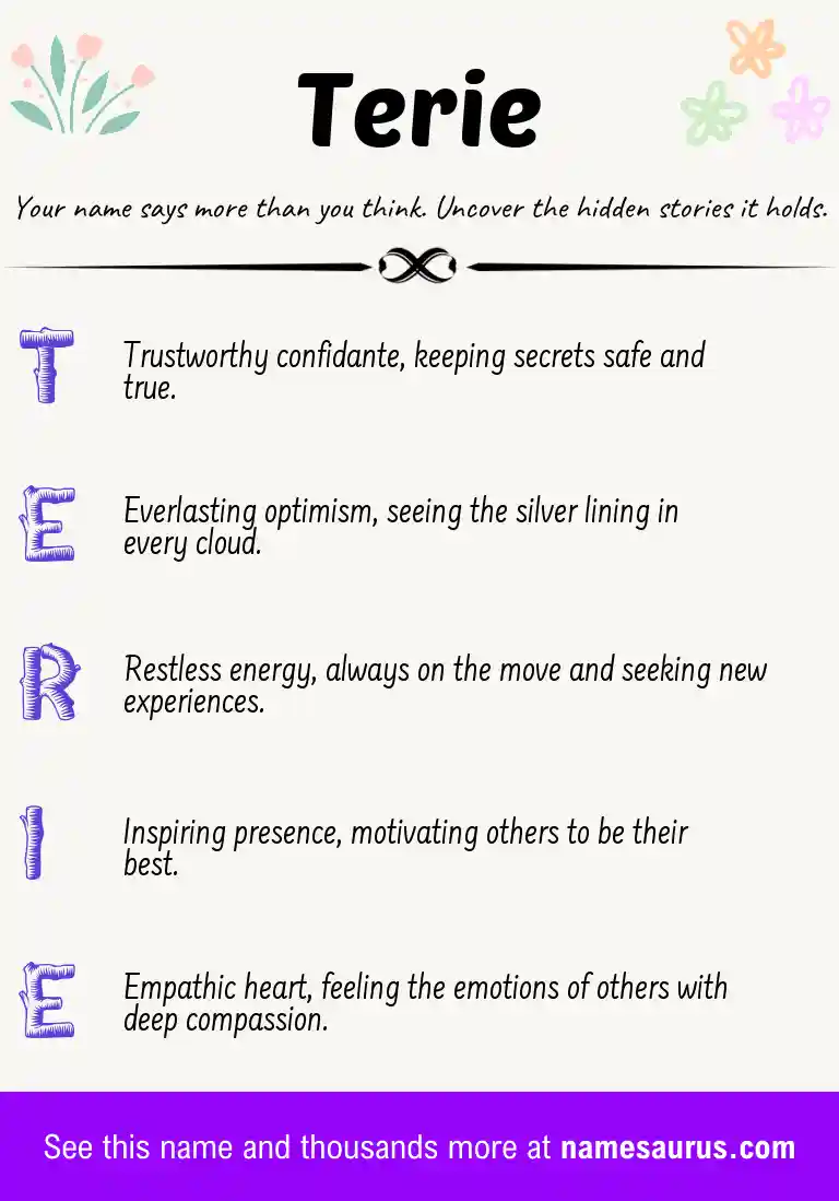 Acrostic poem about Terie.