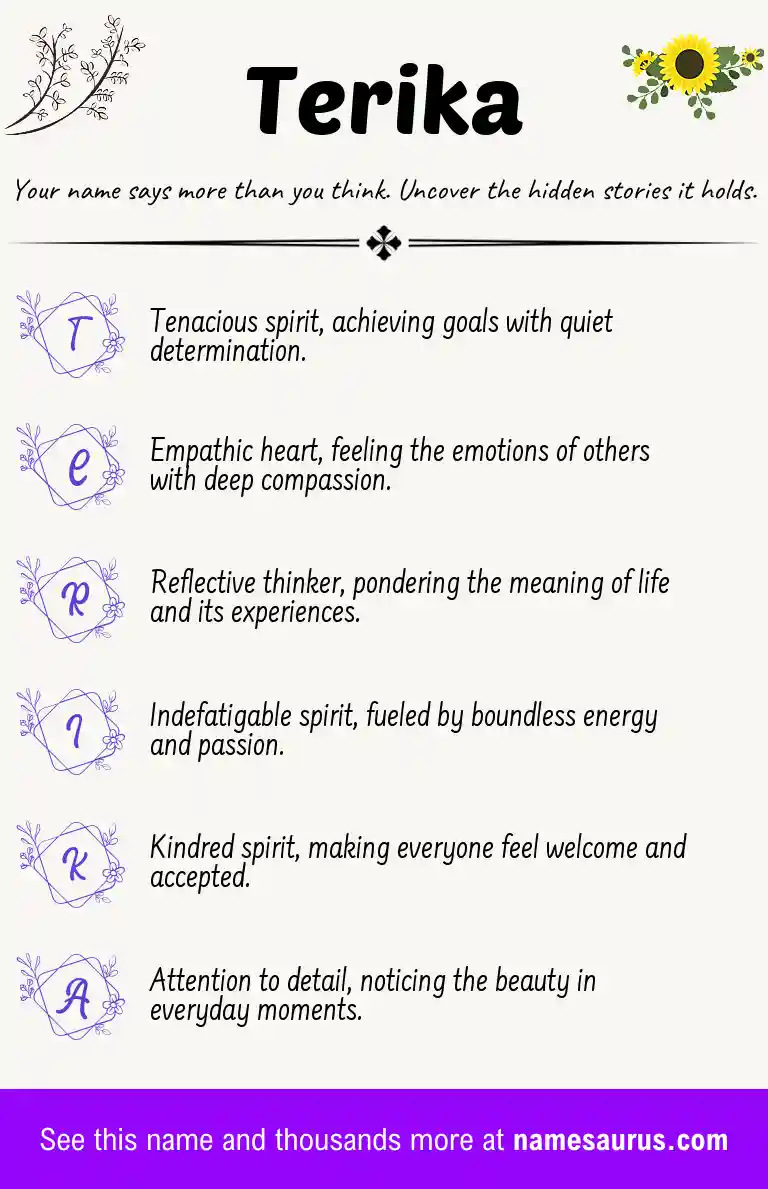 Acrostic poem about Terika.