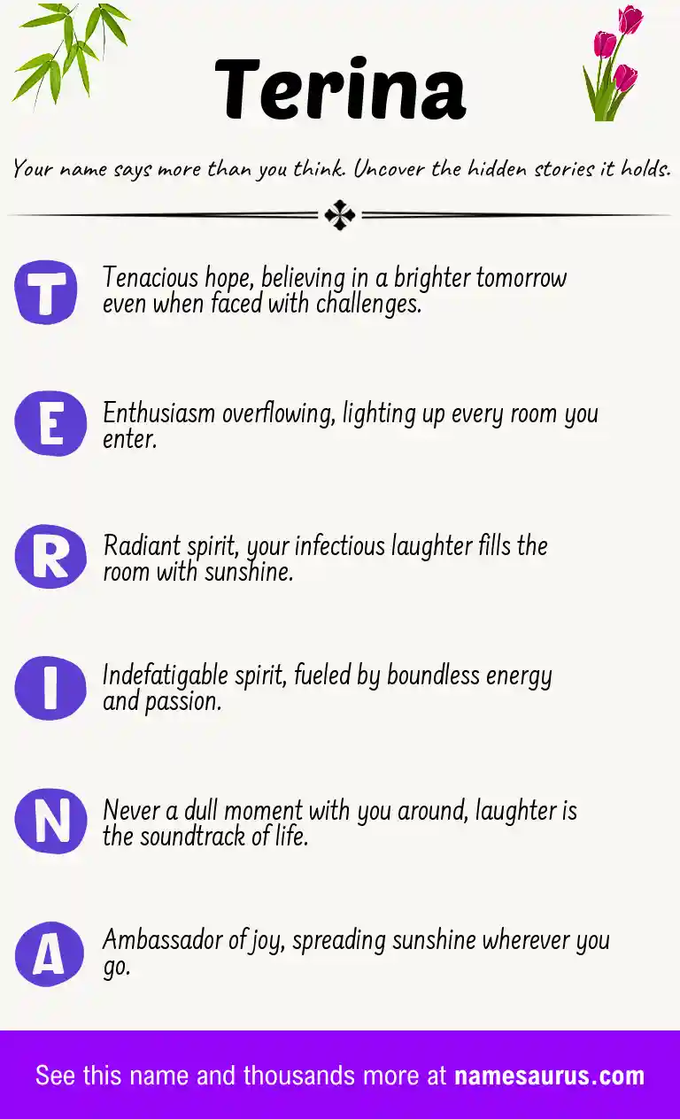 Acrostic poem about Terina.