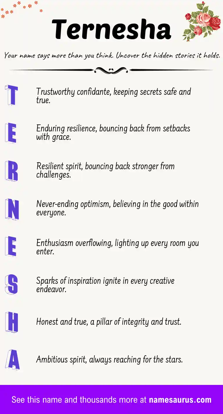 Acrostic poem about Ternesha.