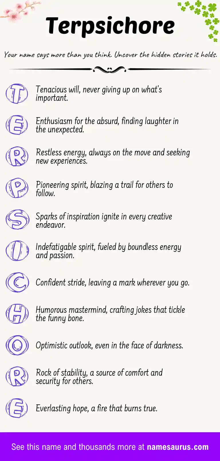Acrostic poem about Terpsichore.
