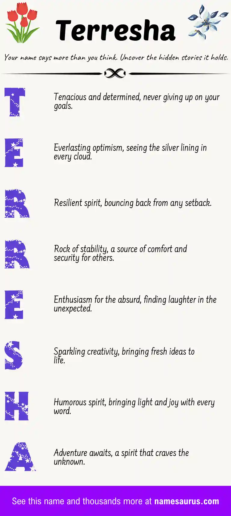 Acrostic poem about Terresha.