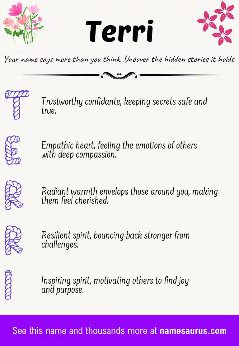 Acrostic poem about Terri.