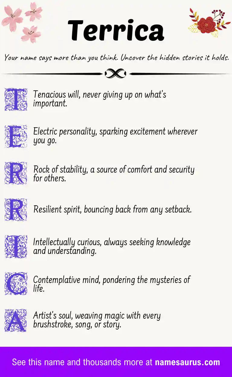 Acrostic poem about Terrica.