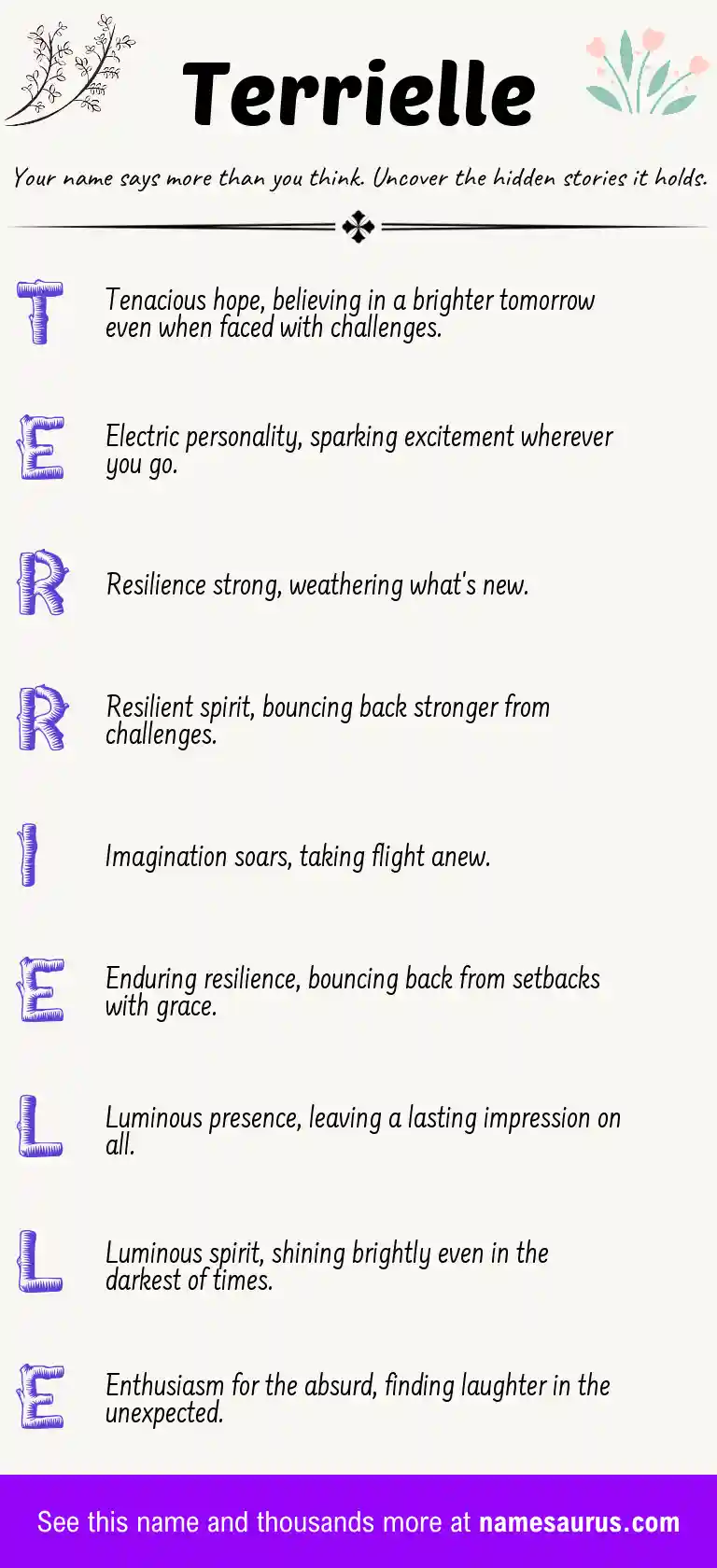 Acrostic poem about Terrielle.