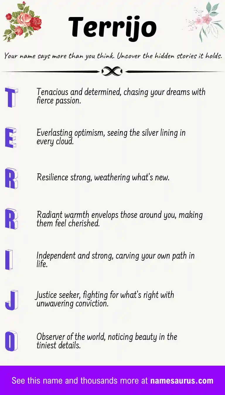 Acrostic poem about Terrijo.