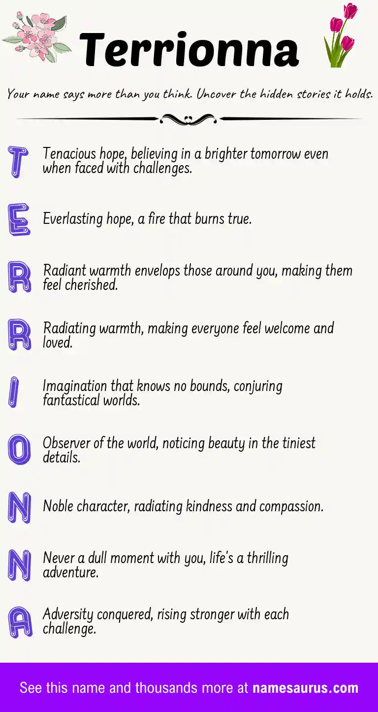 Acrostic poem about Terrionna.