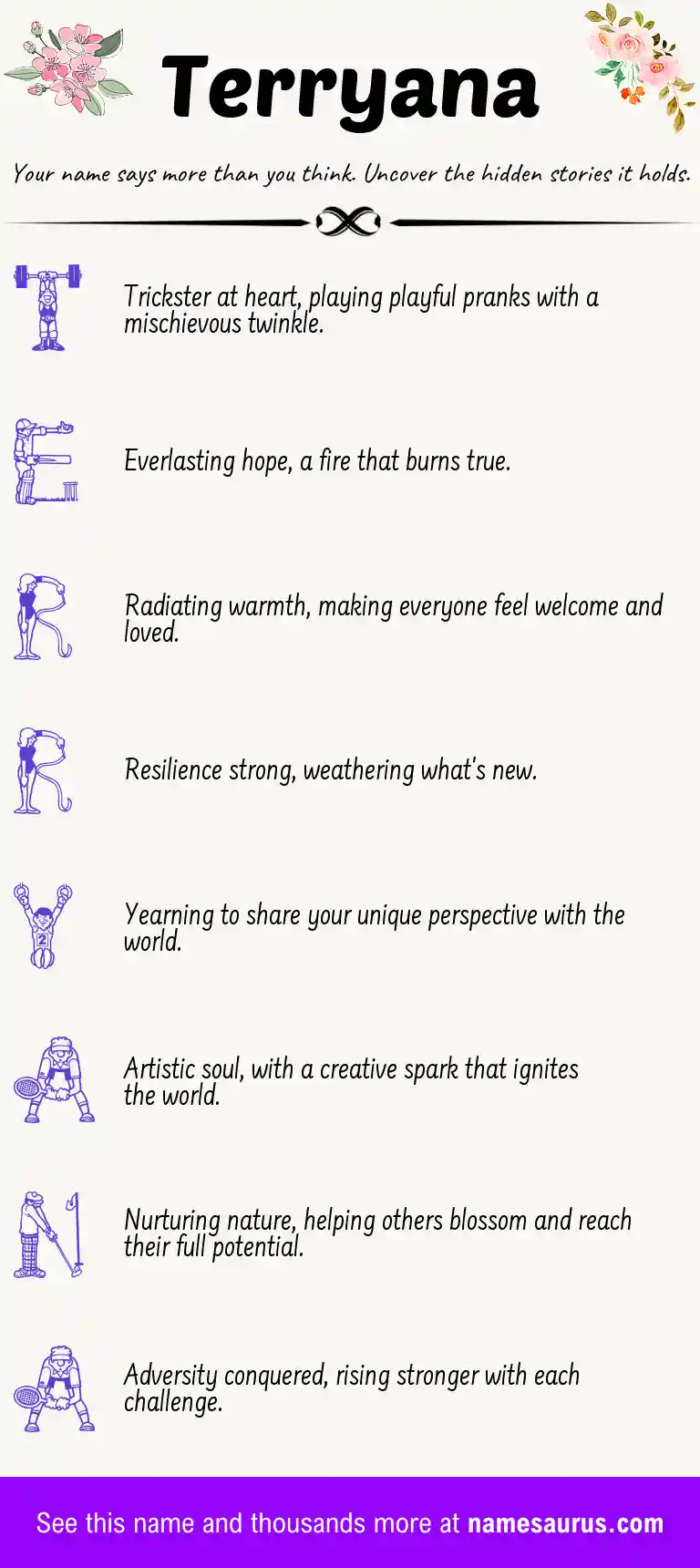 Acrostic poem about Terryana.