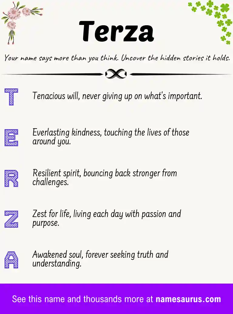 Acrostic poem about Terza.