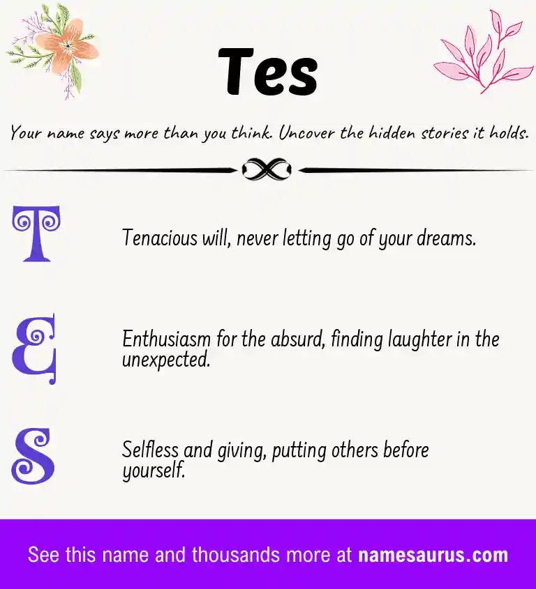 Acrostic poem about Tes.