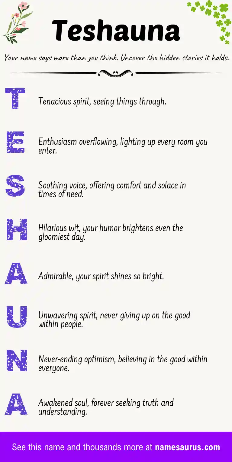 Acrostic poem about Teshauna.