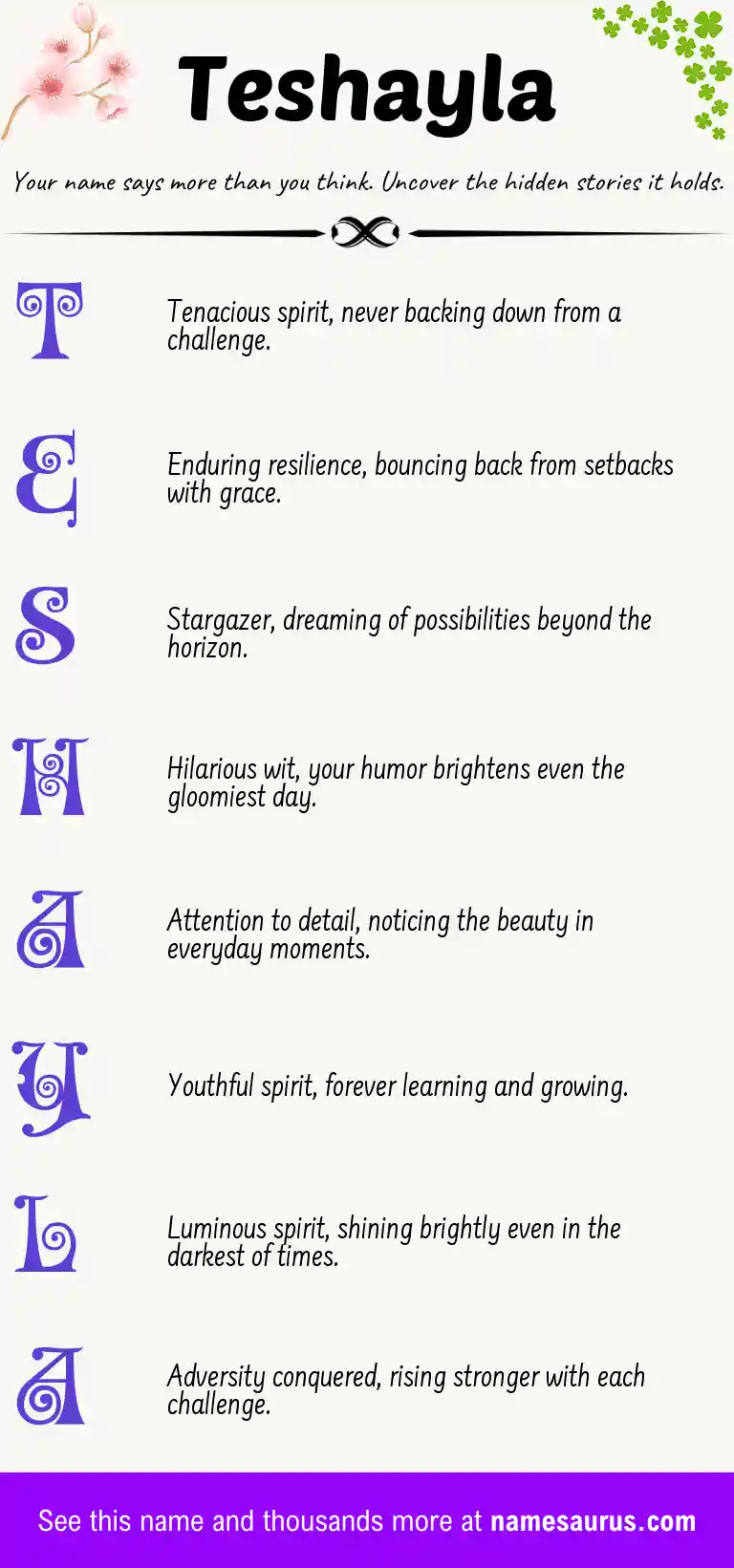 Acrostic poem about Teshayla.