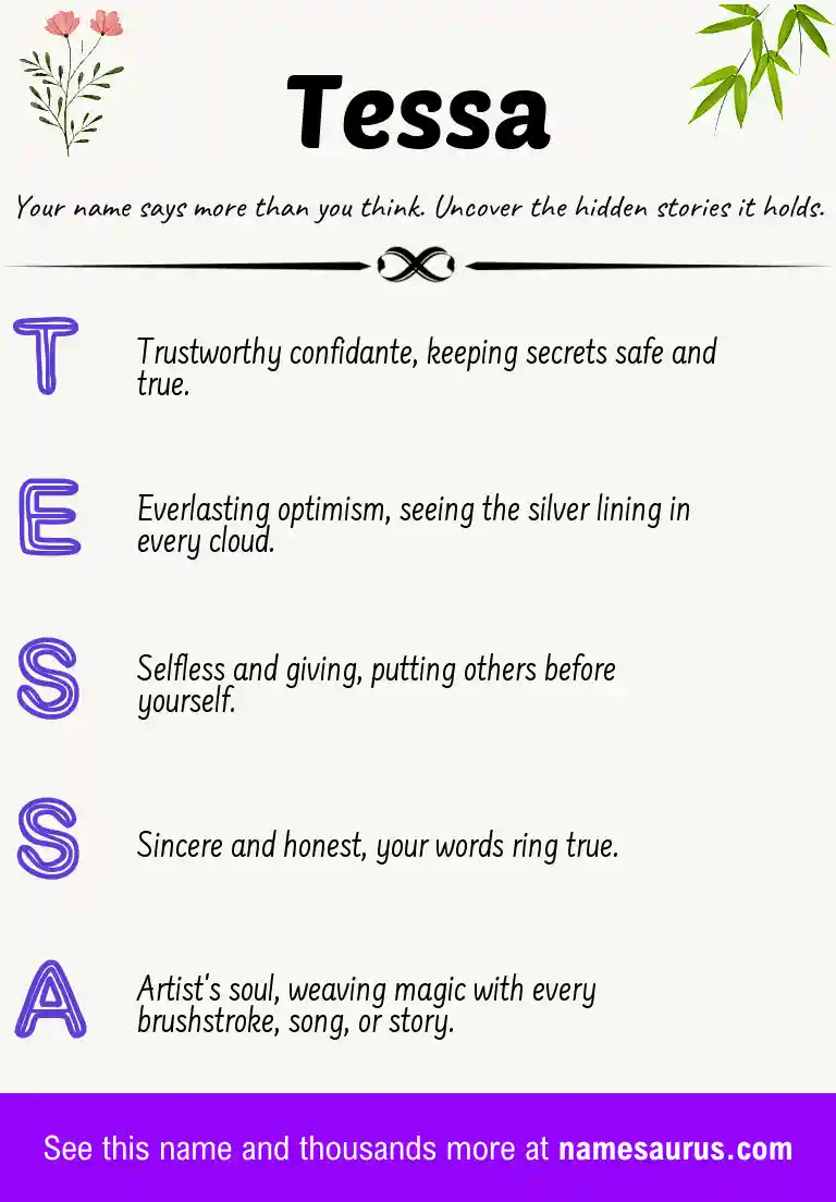 Acrostic poem about Tessa.
