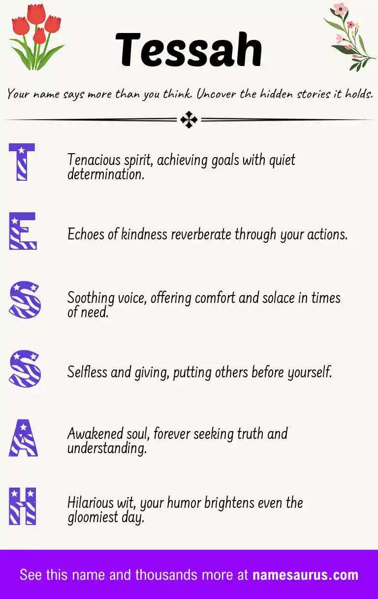 Acrostic poem about Tessah.