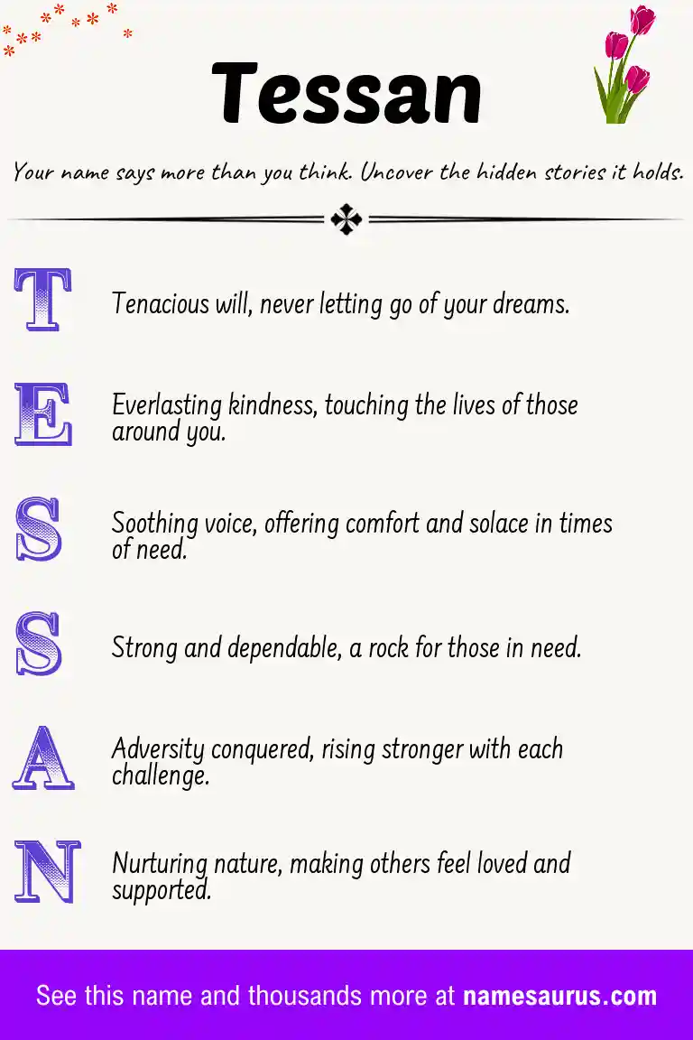Acrostic poem about Tessan.
