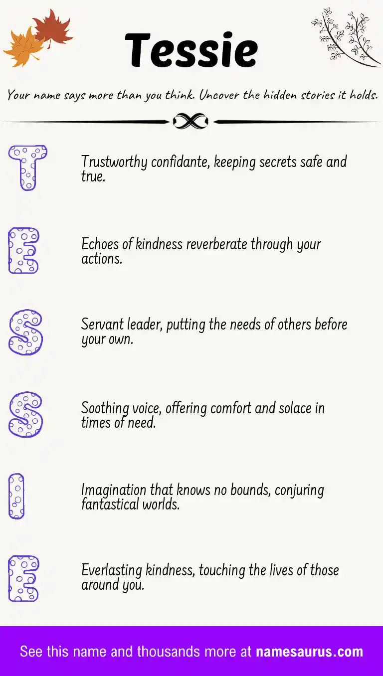 Acrostic poem about Tessie.