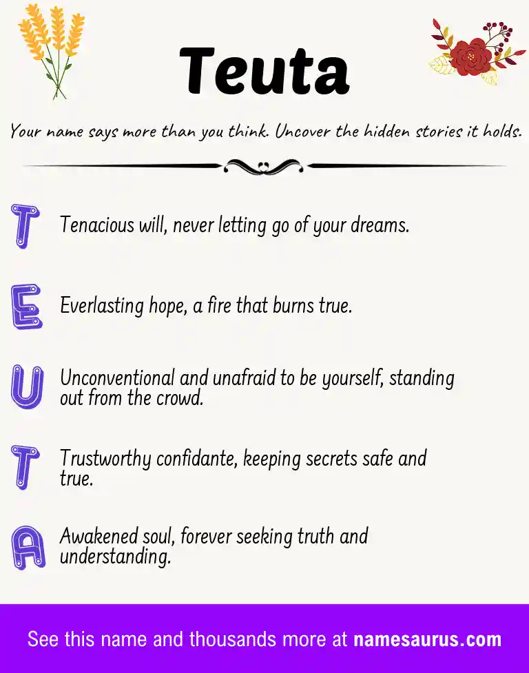 Acrostic poem about Teuta.