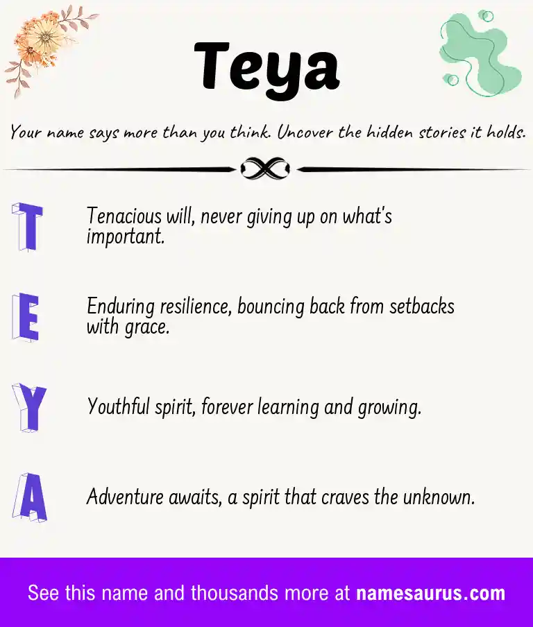 Acrostic poem about Teya.