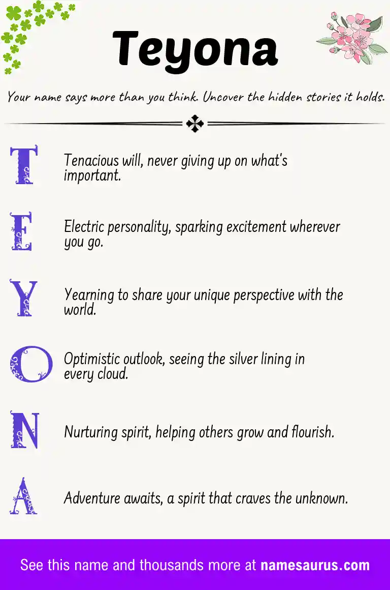 Acrostic poem about Teyona.