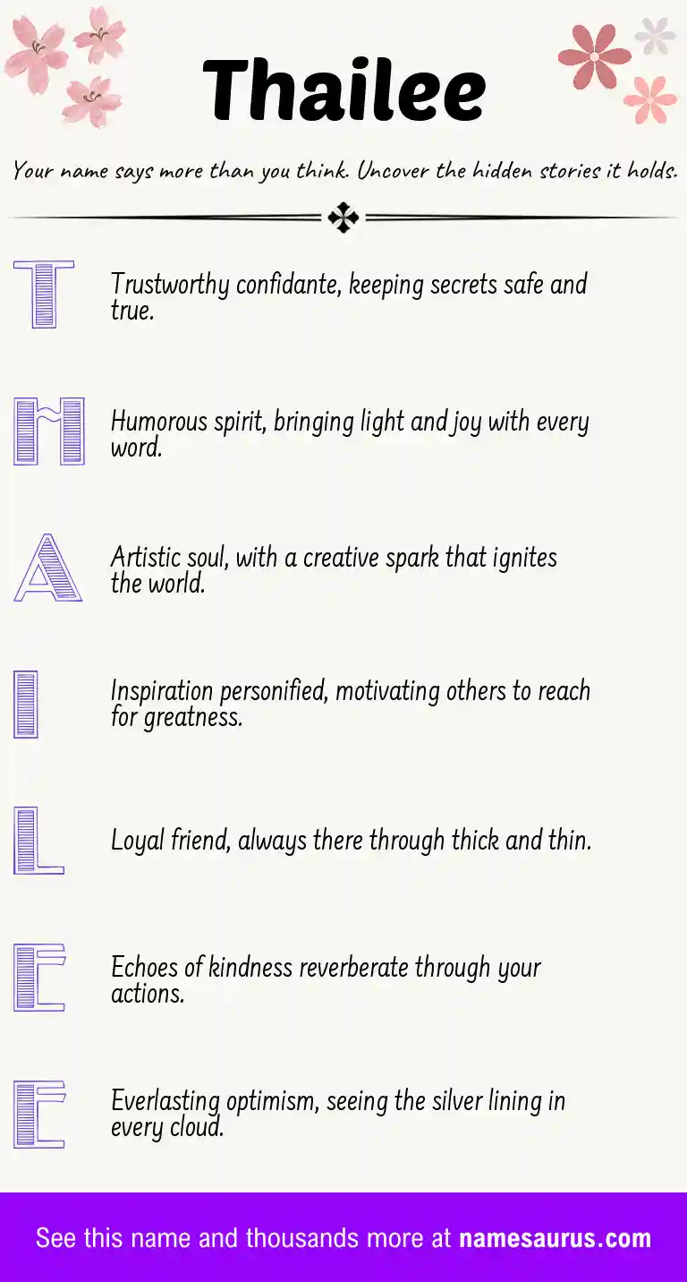 Acrostic poem about Thailee.