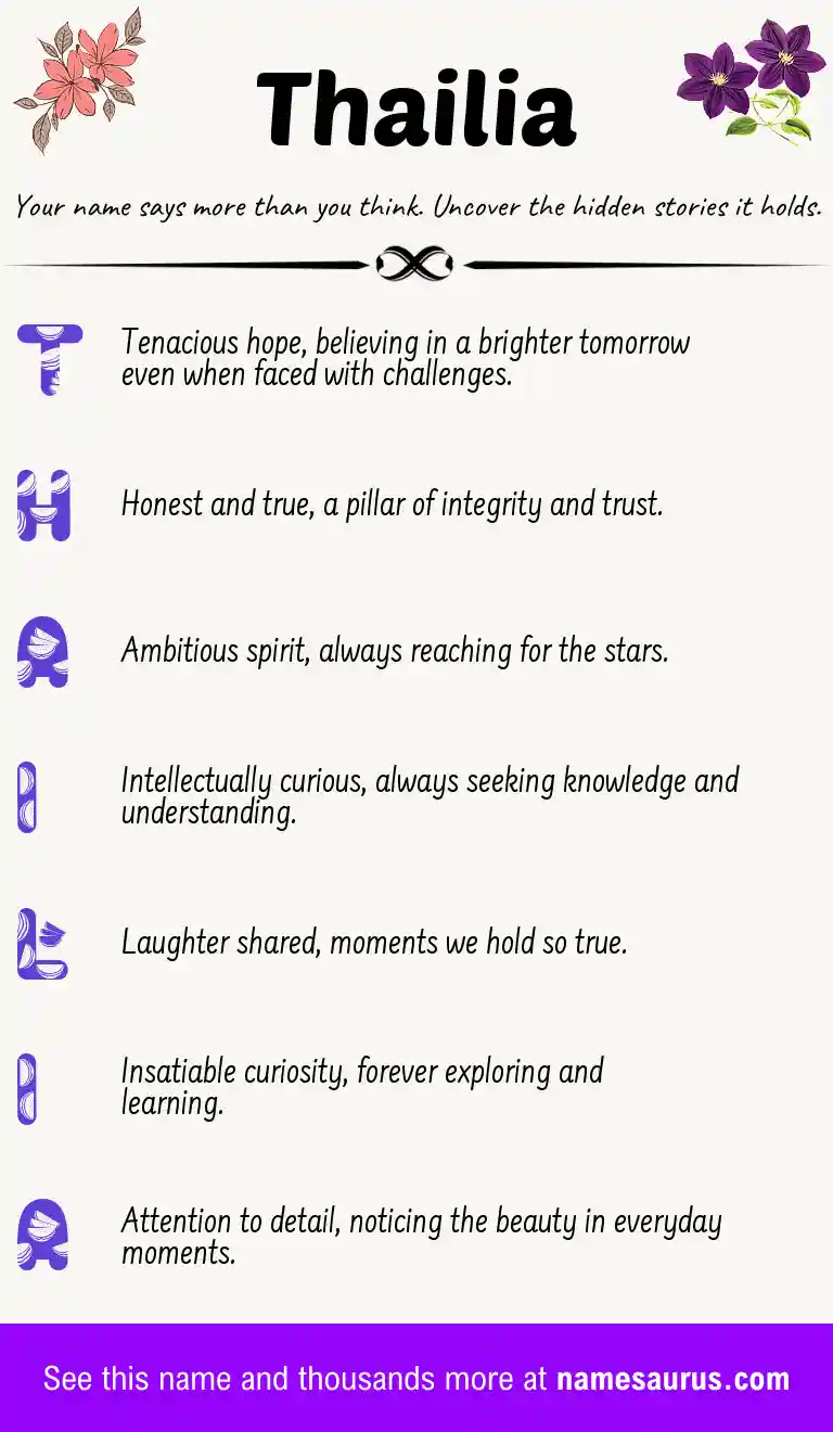 Acrostic poem about Thailia.