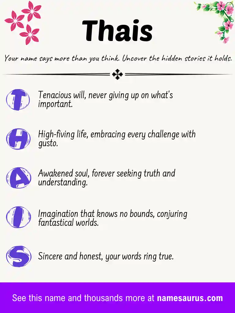 Acrostic poem about Thais.