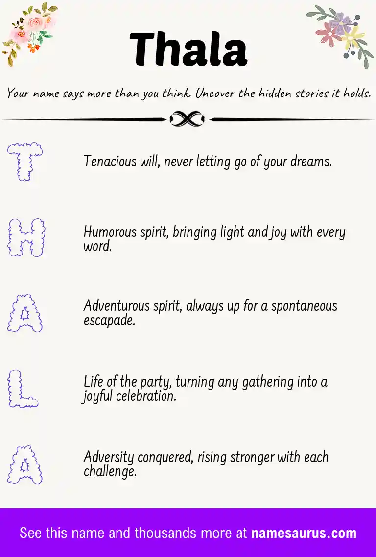 Acrostic poem about Thala.