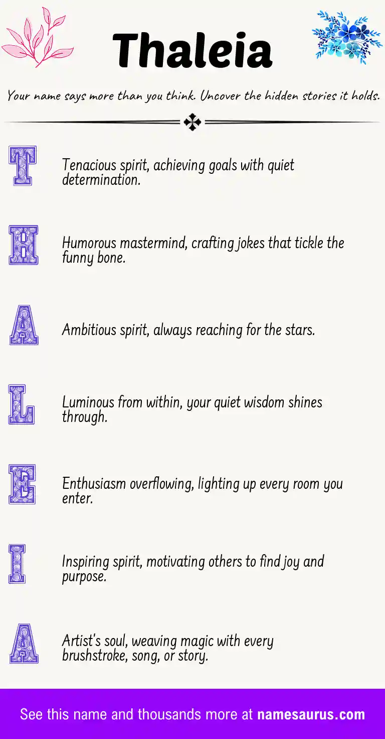 Acrostic poem about Thaleia.