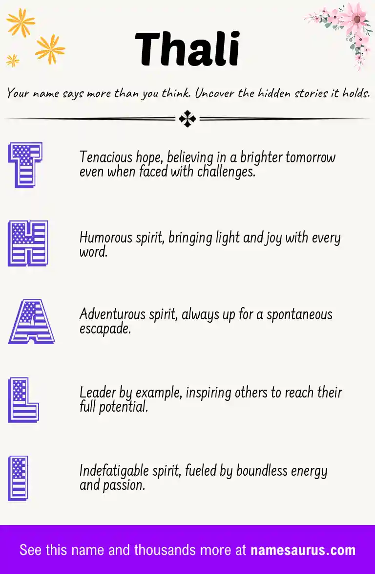 Acrostic poem about Thali.