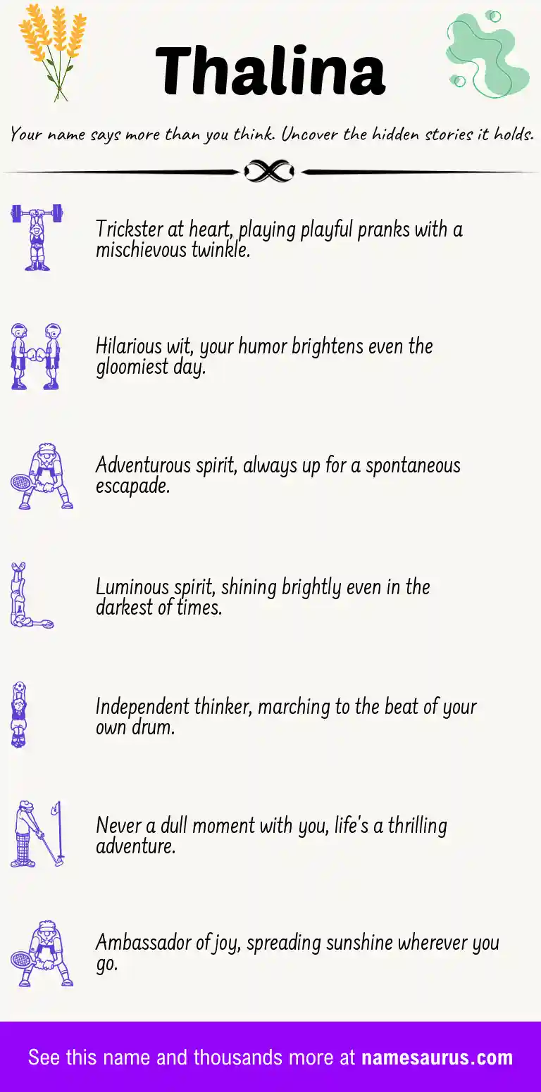 Acrostic poem about Thalina.