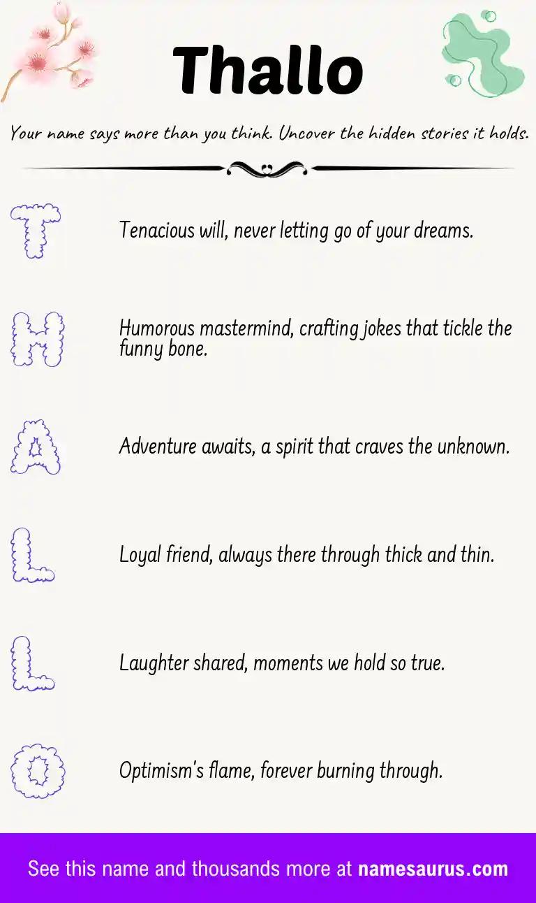 Acrostic poem about Thallo.