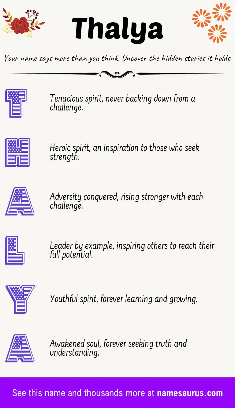 Acrostic poem about Thalya.