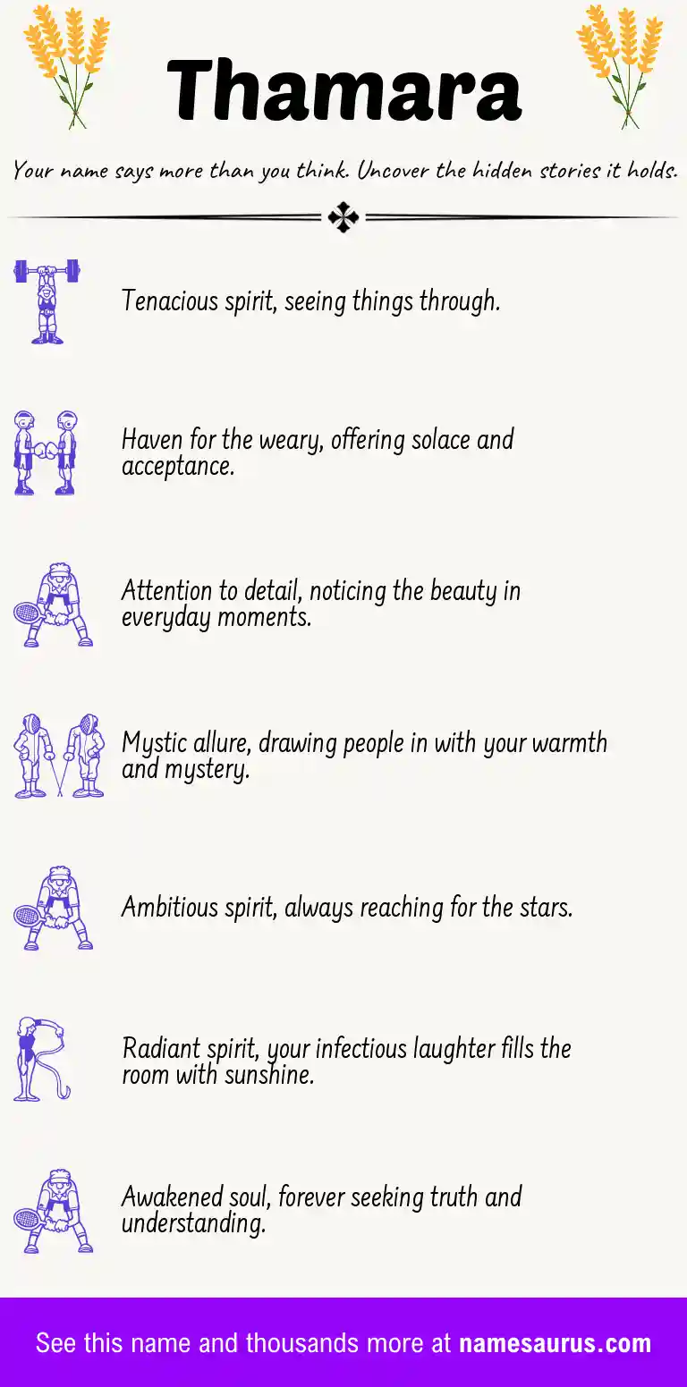 Acrostic poem about Thamara.