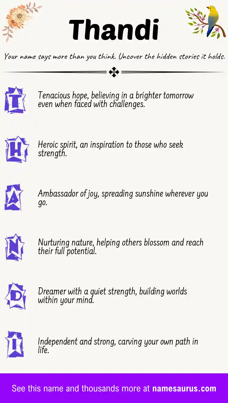 Acrostic poem about Thandi.