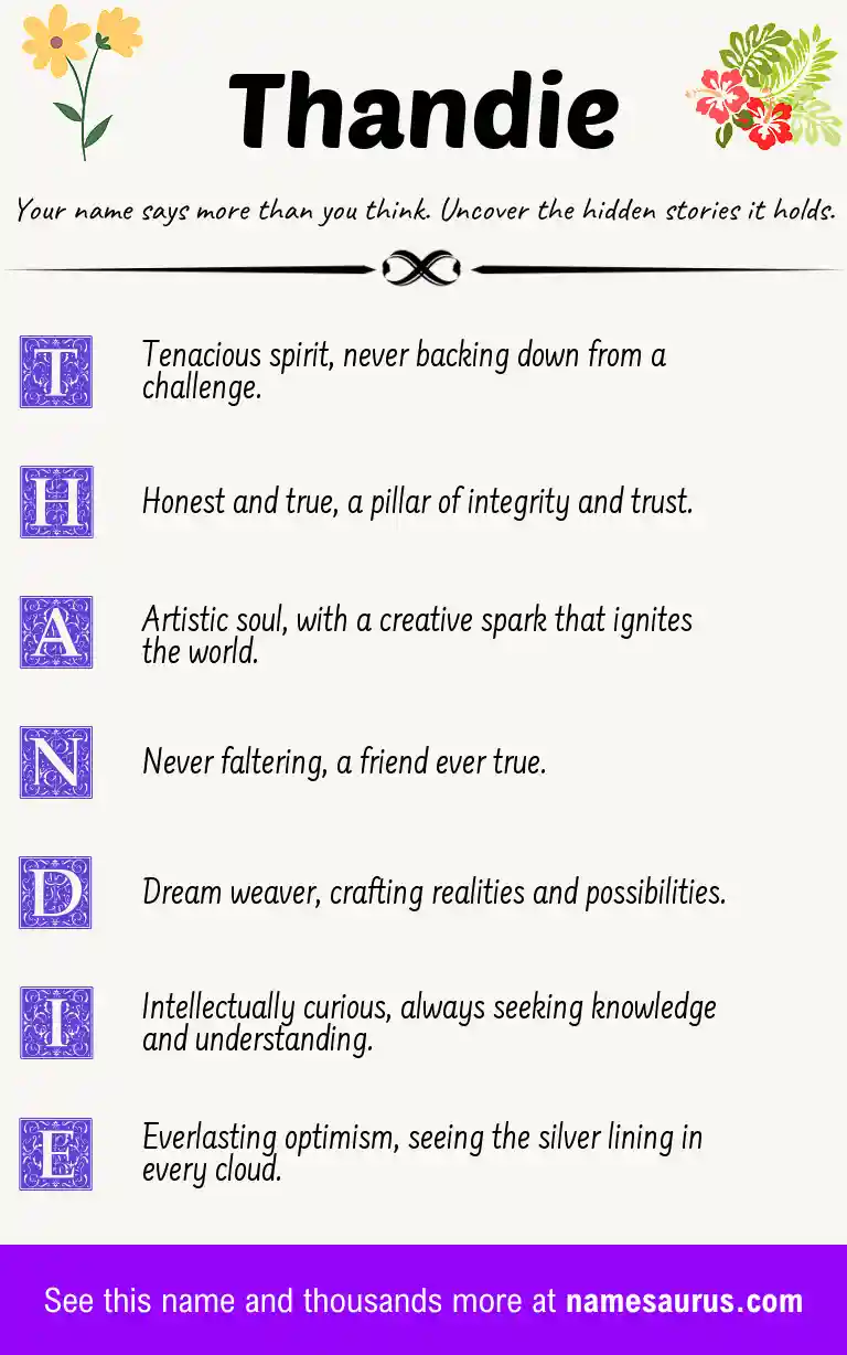 Acrostic poem about Thandie.
