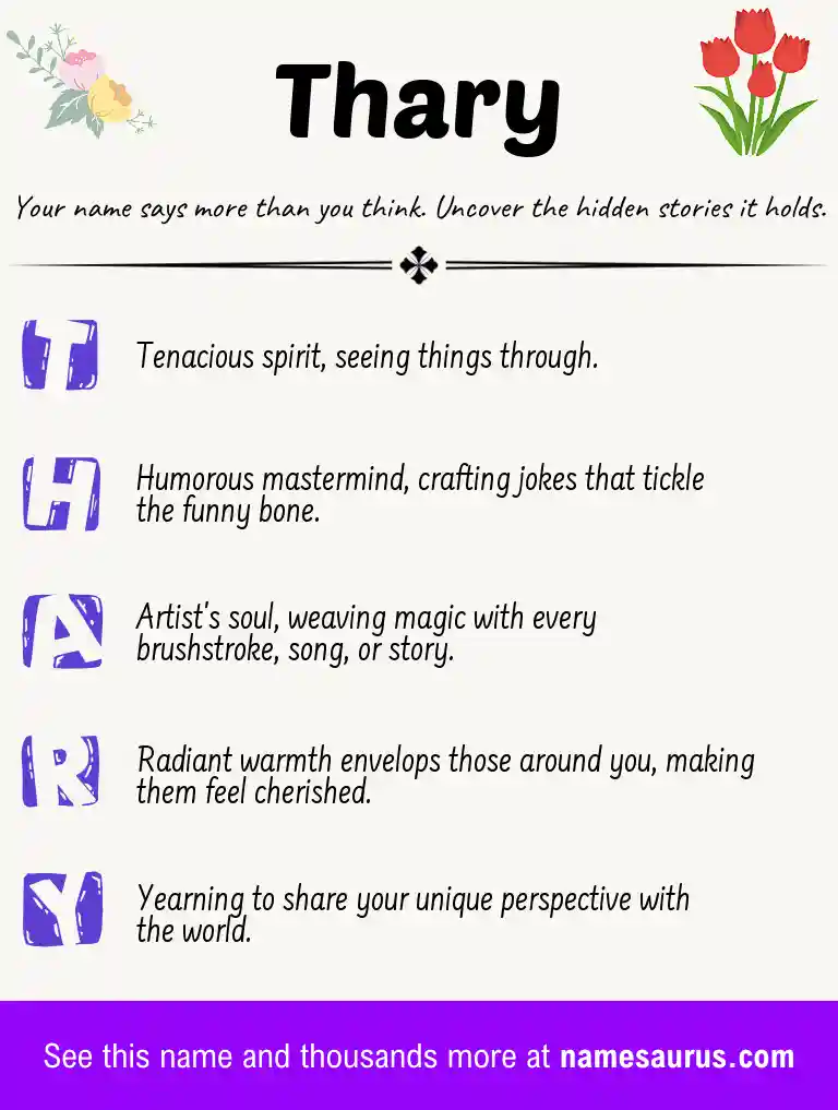 Acrostic poem about Thary.