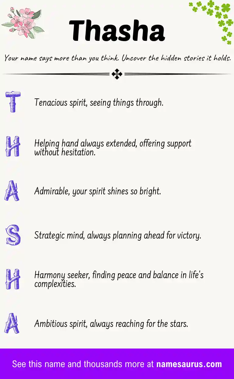Acrostic poem about Thasha.