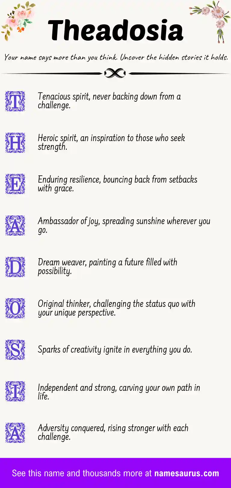 Acrostic poem about Theadosia.