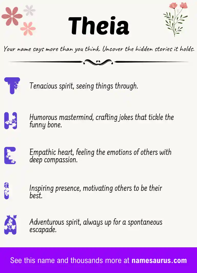 Acrostic poem about Theia.