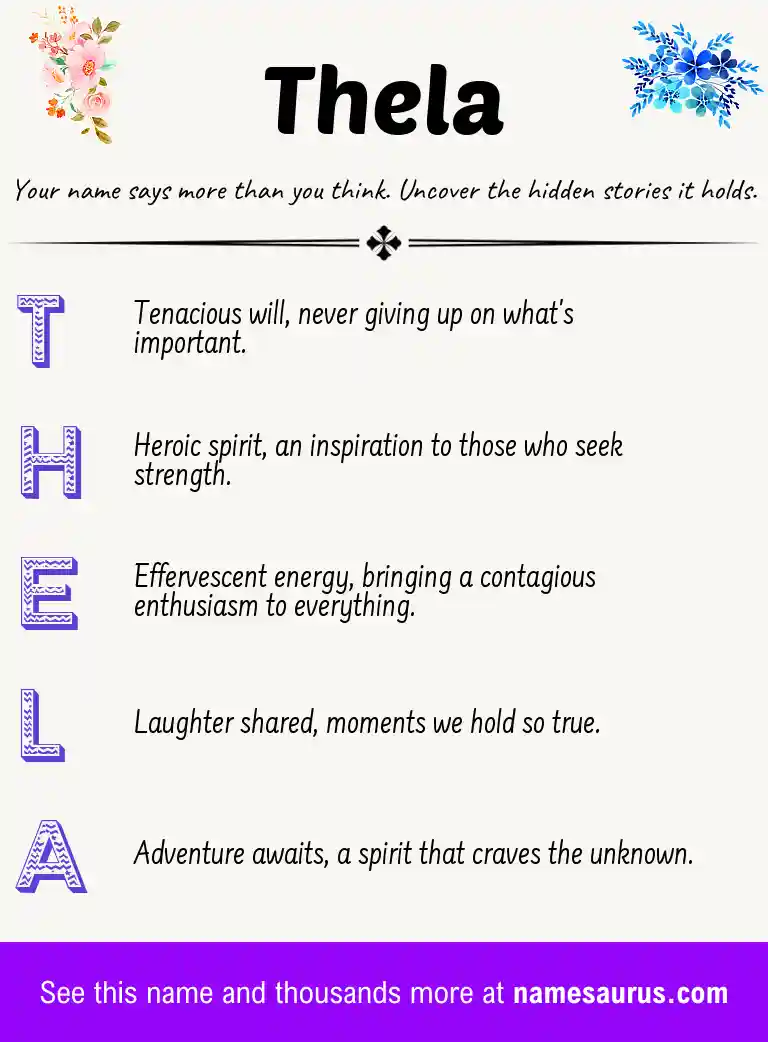 Acrostic poem about Thela.