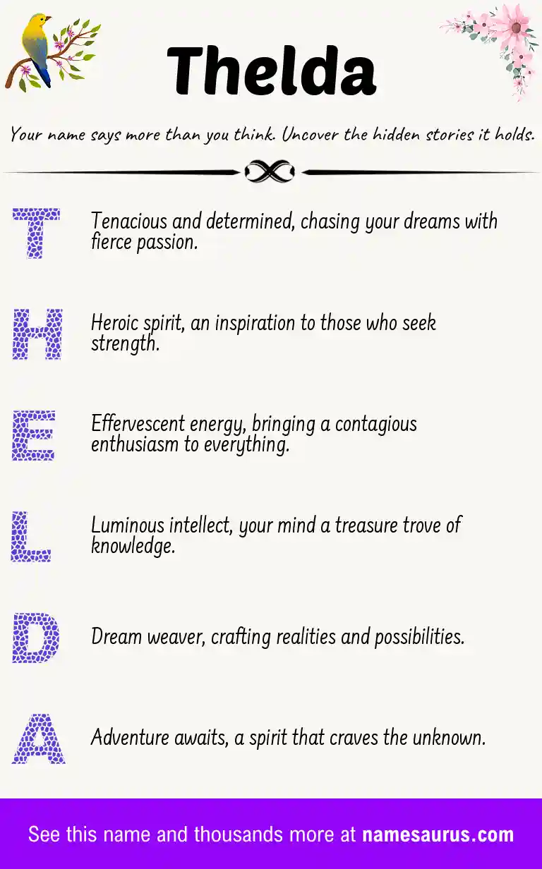 Acrostic poem about Thelda.