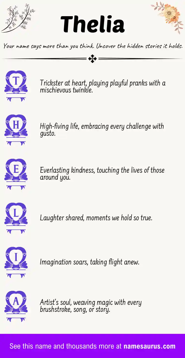 Acrostic poem about Thelia.