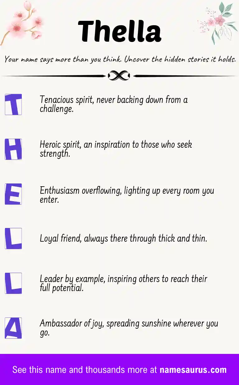 Acrostic poem about Thella.