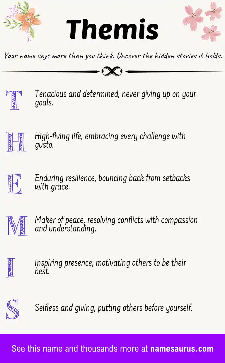 Acrostic poem about Themis.