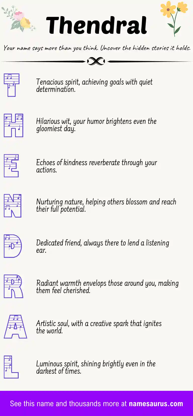 Acrostic poem about Thendral.