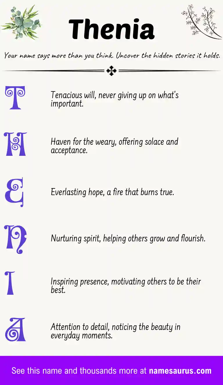 Acrostic poem about Thenia.