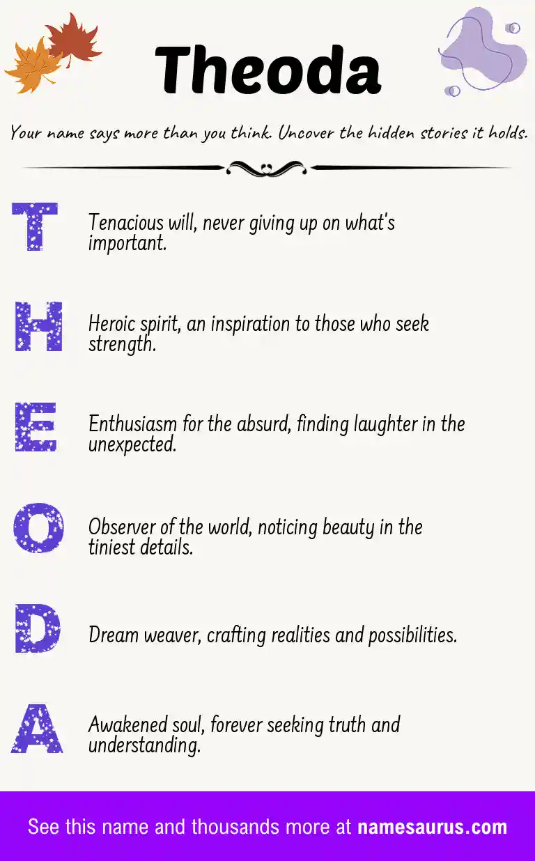 Acrostic poem about Theoda.