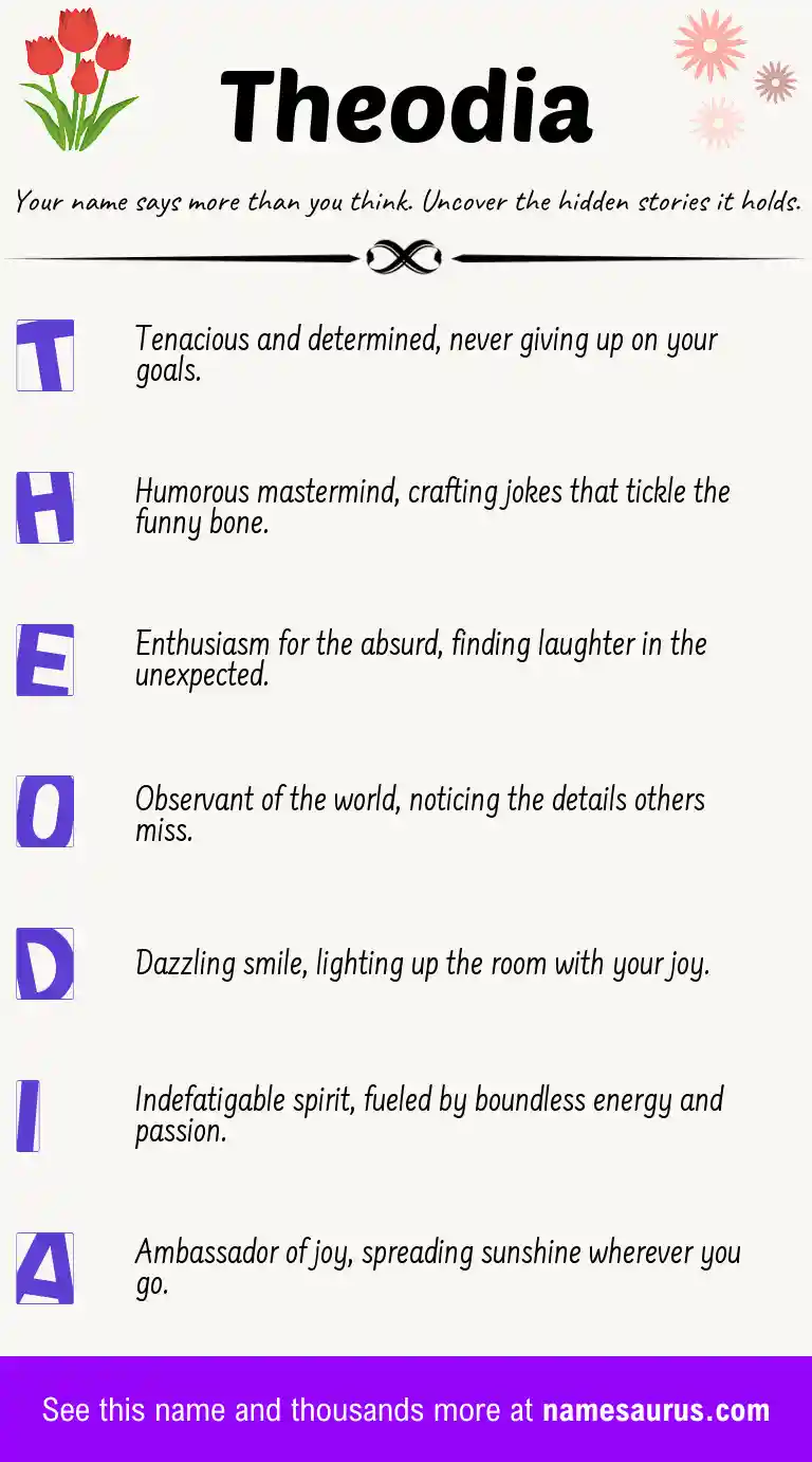 Acrostic poem about Theodia.