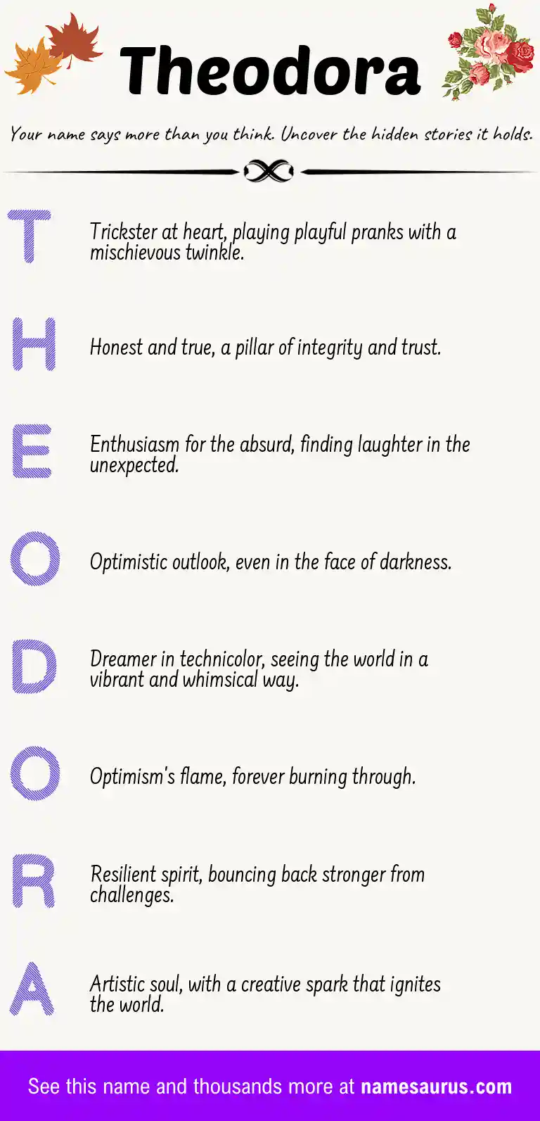 Acrostic poem about Theodora.