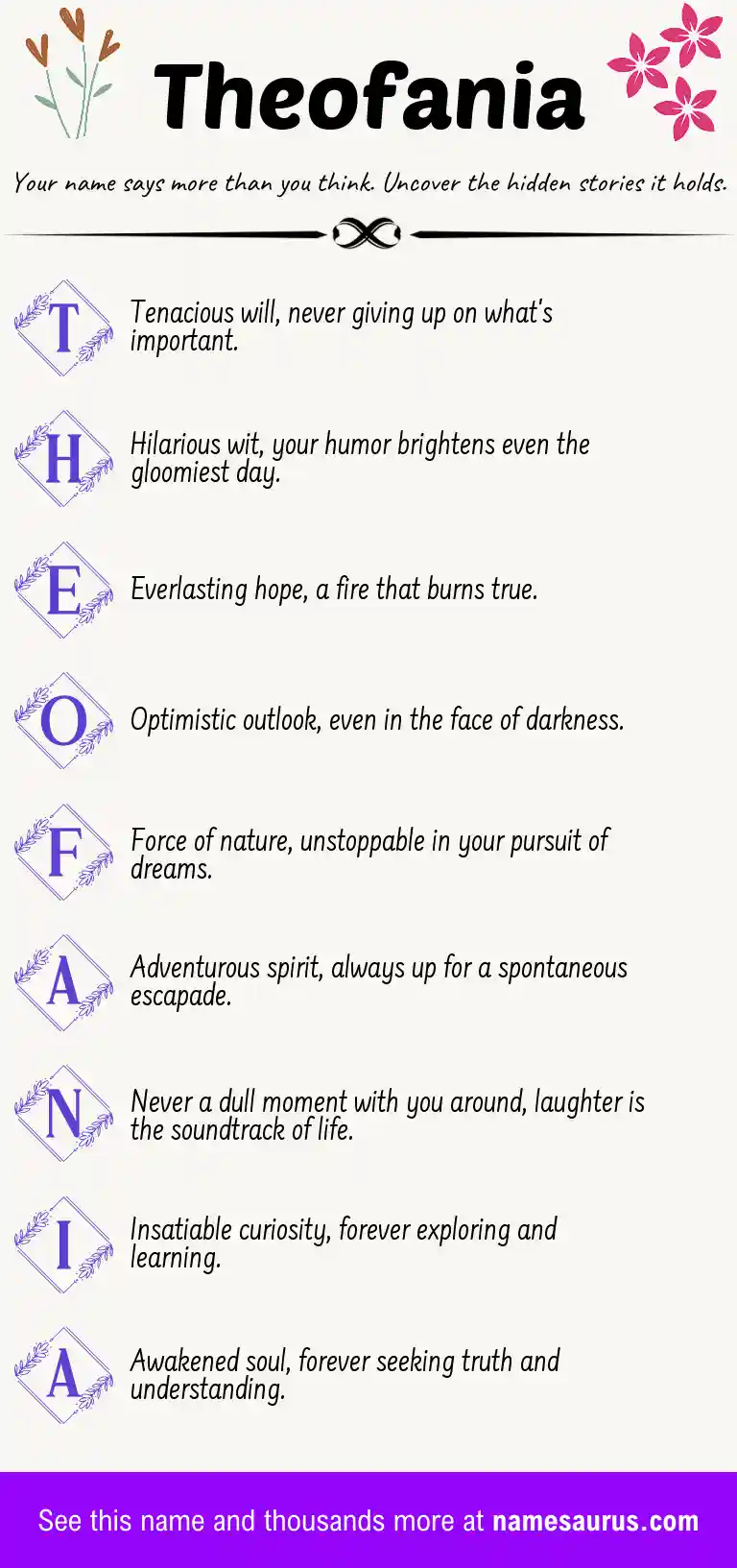 Acrostic poem about Theofania.